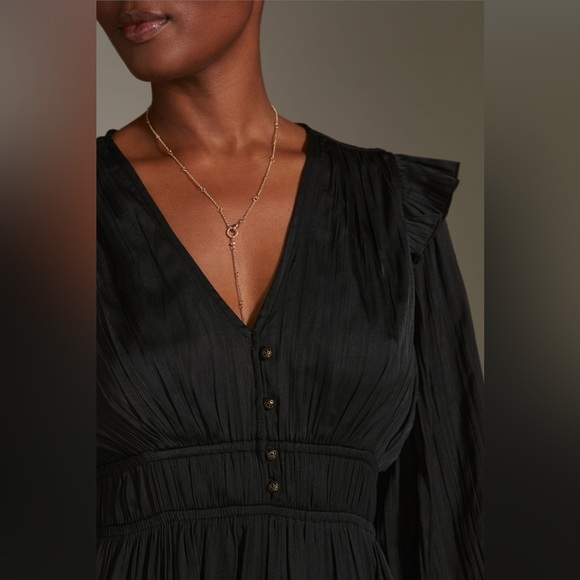 By Anthropologie Tiered Ruffled Mini Dress Size Small - Picture 3 of 4